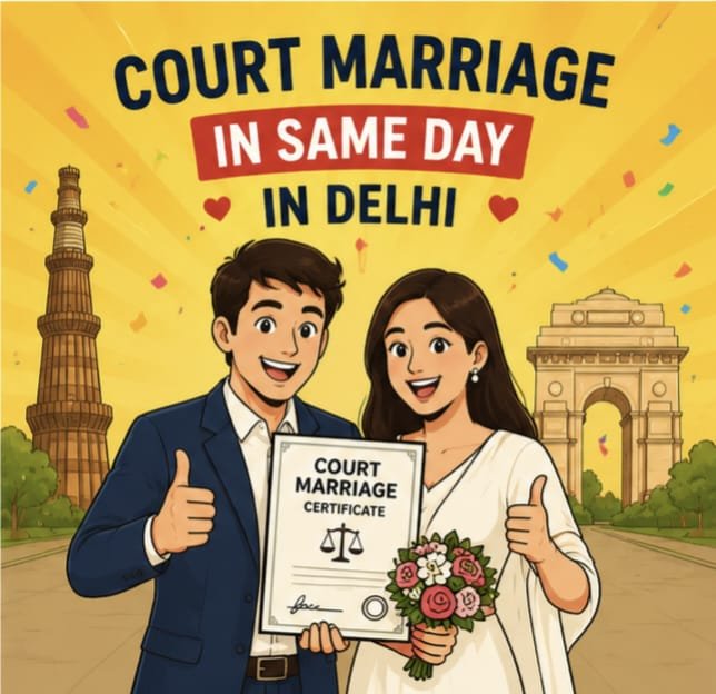 Inter Caste Marriage Tis Hazari Delhi - Legal Court Marriage Certificate Same Day Process Qutub Minar India Gate
